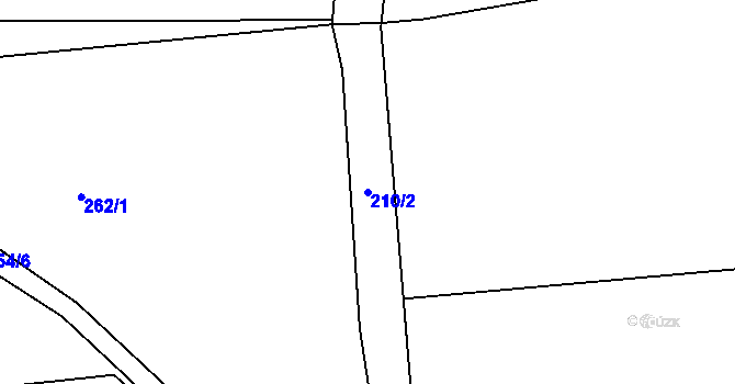 Parcela st. 210/2 v KÚ Velká Ves u Broumova, Katastrální mapa