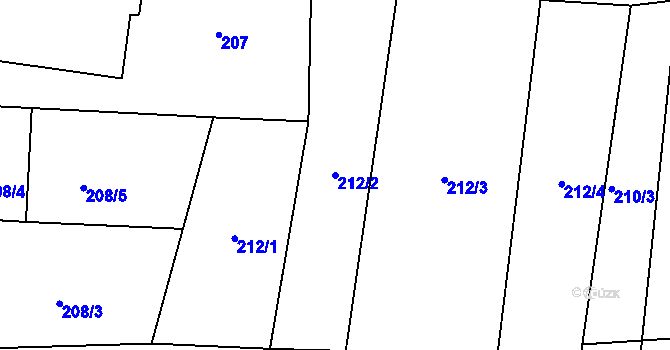 Parcela st. 212/2 v KÚ Velká Ves u Broumova, Katastrální mapa