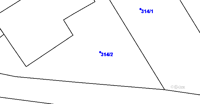Parcela st. 314/2 v KÚ Velká Ves u Broumova, Katastrální mapa