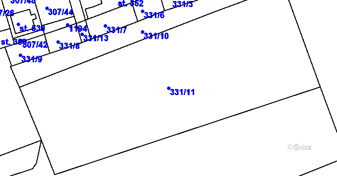 Parcela st. 331/11 v KÚ Velká Ves u Broumova, Katastrální mapa