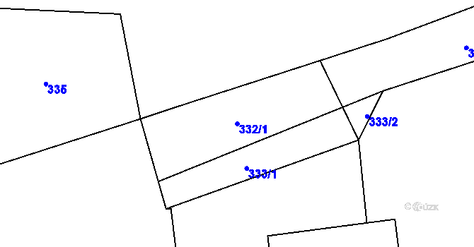 Parcela st. 332/1 v KÚ Velká Ves u Broumova, Katastrální mapa