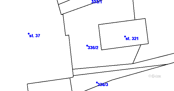 Parcela st. 336/2 v KÚ Velká Ves u Broumova, Katastrální mapa