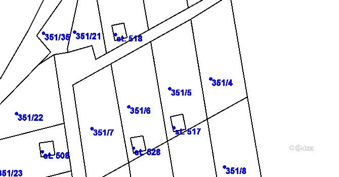 Parcela st. 351/5 v KÚ Velká Ves u Broumova, Katastrální mapa