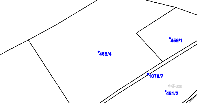 Parcela st. 465/4 v KÚ Velká Ves u Broumova, Katastrální mapa