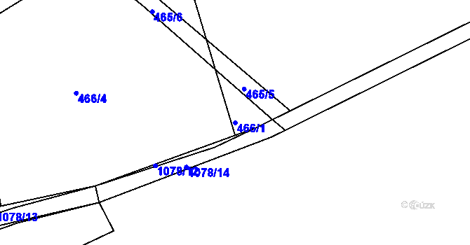 Parcela st. 466/1 v KÚ Velká Ves u Broumova, Katastrální mapa