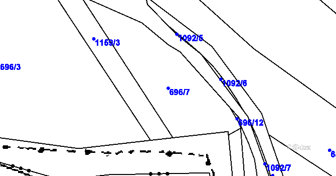Parcela st. 696/7 v KÚ Velká Ves u Broumova, Katastrální mapa