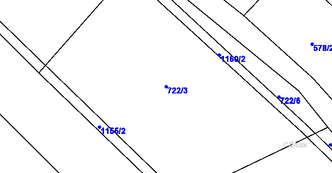 Parcela st. 722/3 v KÚ Velká Ves u Broumova, Katastrální mapa