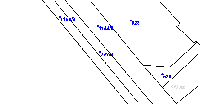 Parcela st. 722/9 v KÚ Velká Ves u Broumova, Katastrální mapa