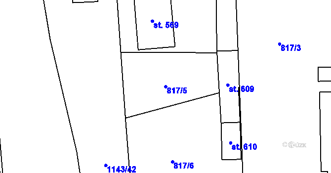 Parcela st. 817/5 v KÚ Velká Ves u Broumova, Katastrální mapa