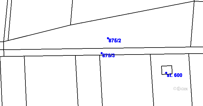 Parcela st. 875/3 v KÚ Velká Ves u Broumova, Katastrální mapa