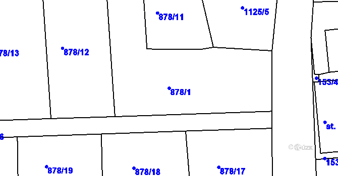 Parcela st. 878/1 v KÚ Velká Ves u Broumova, Katastrální mapa