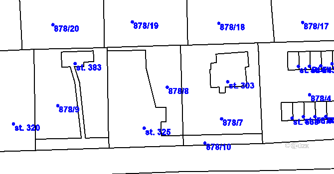 Parcela st. 878/8 v KÚ Velká Ves u Broumova, Katastrální mapa