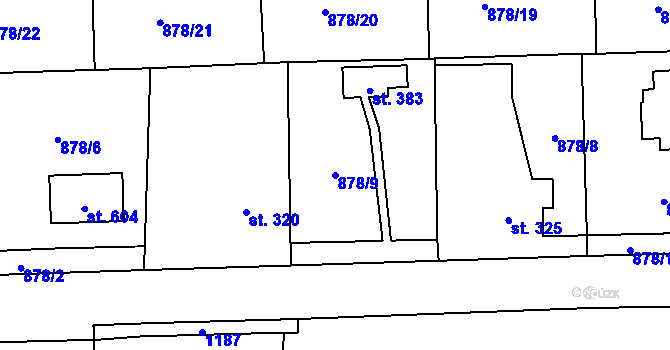 Parcela st. 878/9 v KÚ Velká Ves u Broumova, Katastrální mapa