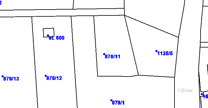 Parcela st. 878/11 v KÚ Velká Ves u Broumova, Katastrální mapa