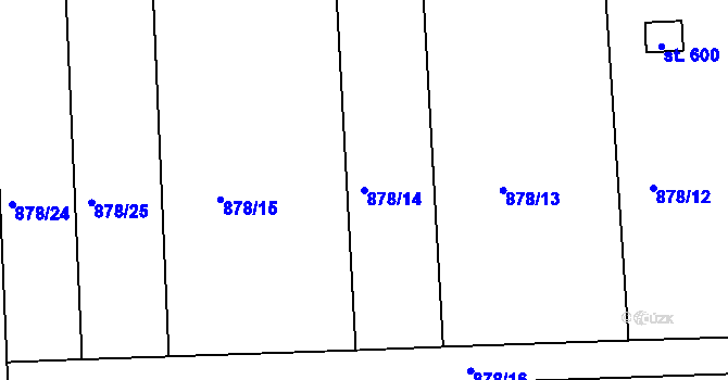 Parcela st. 878/14 v KÚ Velká Ves u Broumova, Katastrální mapa