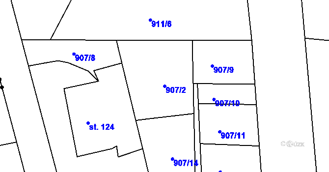 Parcela st. 907/2 v KÚ Velká Ves u Broumova, Katastrální mapa