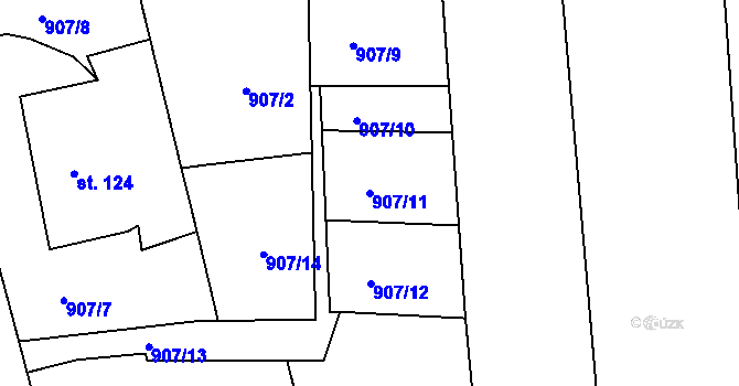 Parcela st. 907/11 v KÚ Velká Ves u Broumova, Katastrální mapa