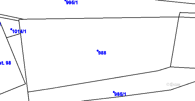 Parcela st. 988 v KÚ Velká Ves u Broumova, Katastrální mapa