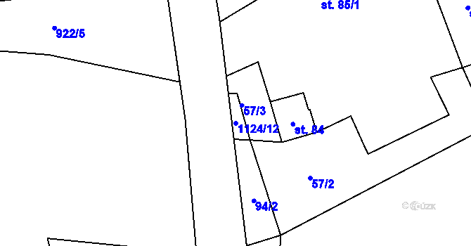 Parcela st. 1124/12 v KÚ Velká Ves u Broumova, Katastrální mapa