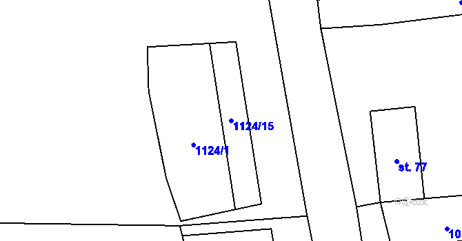 Parcela st. 1124/15 v KÚ Velká Ves u Broumova, Katastrální mapa