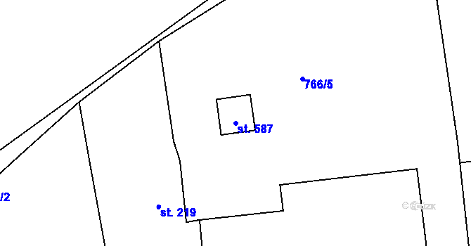 Parcela st. 587 v KÚ Velká Ves u Broumova, Katastrální mapa