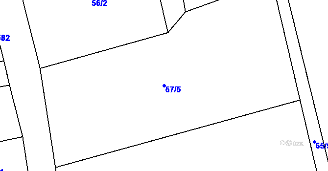 Parcela st. 57/5 v KÚ Velká Ves u Broumova, Katastrální mapa