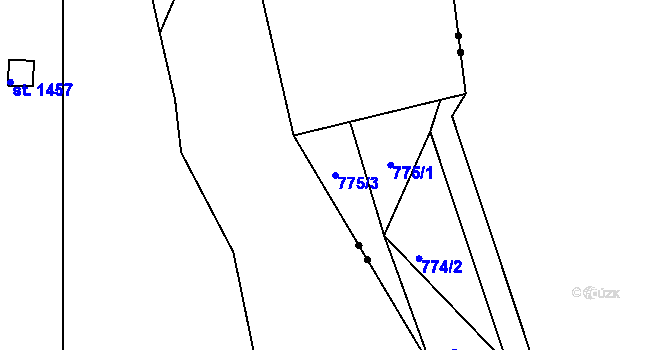 Parcela st. 775/3 v KÚ Velká Ves u Broumova, Katastrální mapa