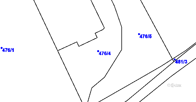 Parcela st. 476/4 v KÚ Velká Ves u Broumova, Katastrální mapa