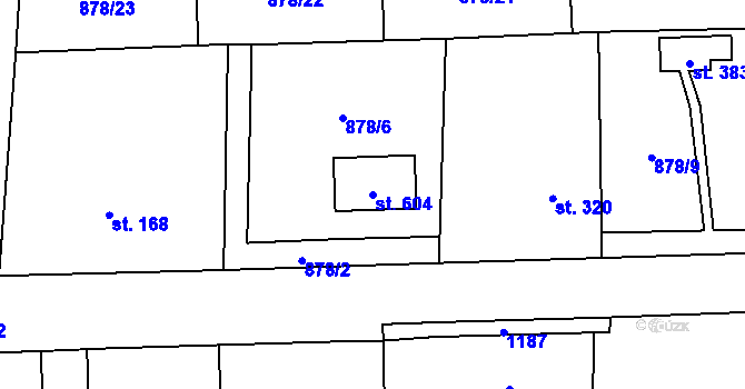 Parcela st. 604 v KÚ Velká Ves u Broumova, Katastrální mapa