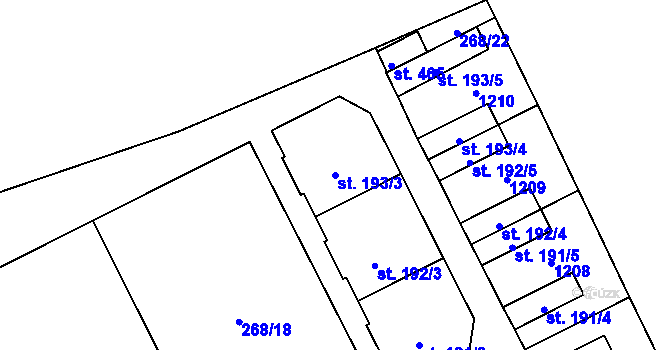 Parcela st. 193/3 v KÚ Velká Ves u Broumova, Katastrální mapa