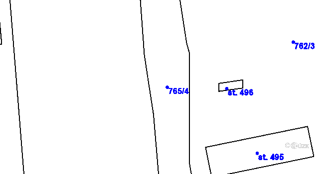 Parcela st. 765/4 v KÚ Velká Ves u Broumova, Katastrální mapa