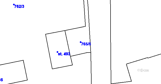 Parcela st. 765/5 v KÚ Velká Ves u Broumova, Katastrální mapa
