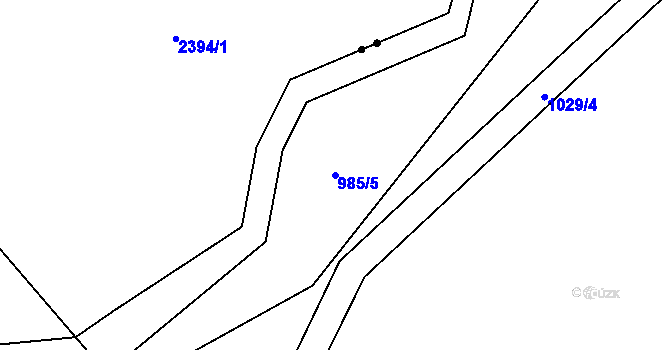 Parcela st. 985/5 v KÚ Velká Ves u Broumova, Katastrální mapa