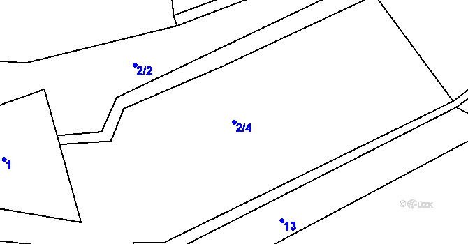 Parcela st. 2/4 v KÚ Velká Ves u Broumova, Katastrální mapa