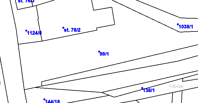 Parcela st. 99/1 v KÚ Velká Ves u Broumova, Katastrální mapa