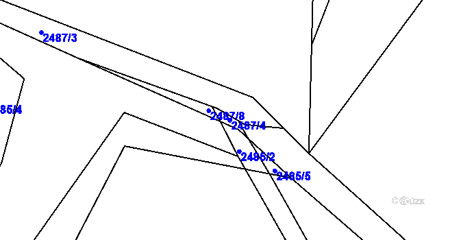 Parcela st. 2487/4 v KÚ Benešov u Broumova, Katastrální mapa