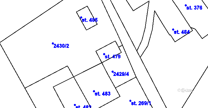 Parcela st. 479 v KÚ Benešov u Broumova, Katastrální mapa