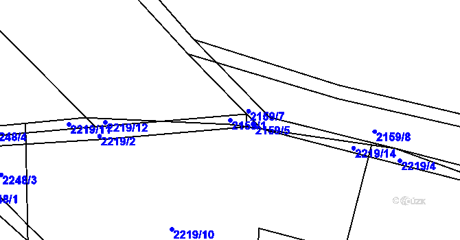Parcela st. 2159/1 v KÚ Benešov u Broumova, Katastrální mapa