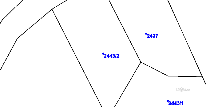Parcela st. 2443/2 v KÚ Benešov u Broumova, Katastrální mapa