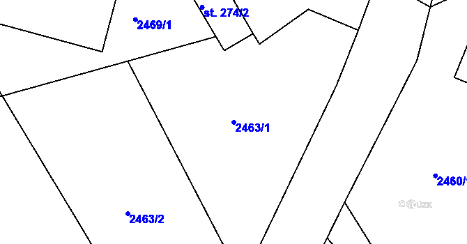Parcela st. 2463/1 v KÚ Benešov u Broumova, Katastrální mapa