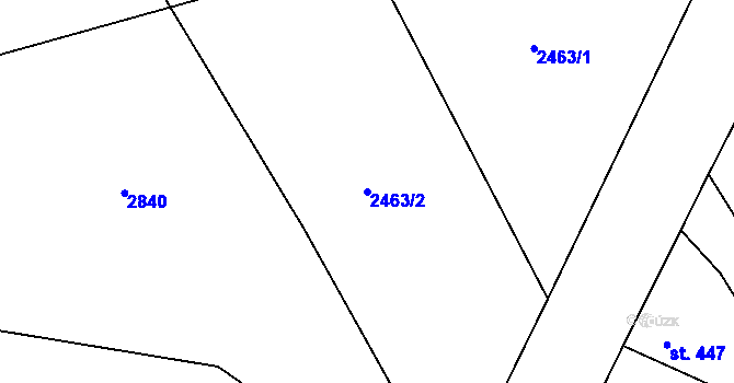 Parcela st. 2463/2 v KÚ Benešov u Broumova, Katastrální mapa
