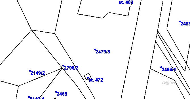 Parcela st. 2479/5 v KÚ Benešov u Broumova, Katastrální mapa