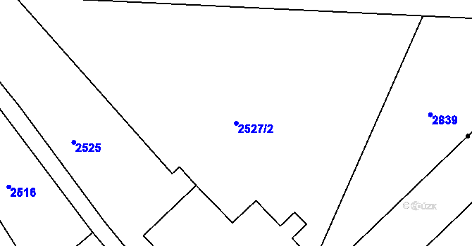 Parcela st. 2527/2 v KÚ Benešov u Broumova, Katastrální mapa