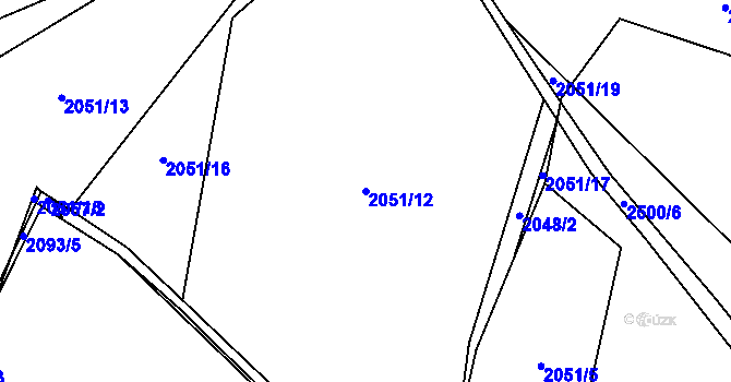 Parcela st. 2051/12 v KÚ Benešov u Broumova, Katastrální mapa