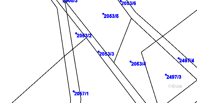 Parcela st. 2053/3 v KÚ Benešov u Broumova, Katastrální mapa