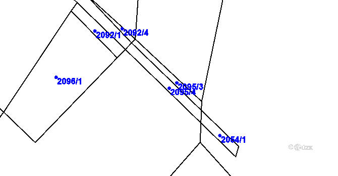 Parcela st. 2095/4 v KÚ Benešov u Broumova, Katastrální mapa