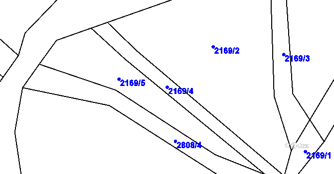 Parcela st. 2169/4 v KÚ Benešov u Broumova, Katastrální mapa