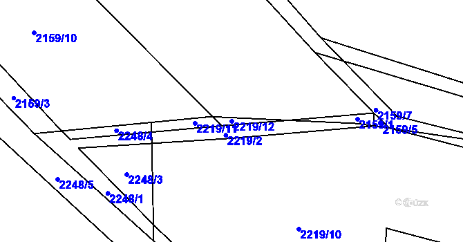Parcela st. 2219/12 v KÚ Benešov u Broumova, Katastrální mapa