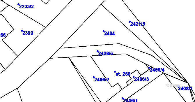 Parcela st. 2408/6 v KÚ Benešov u Broumova, Katastrální mapa