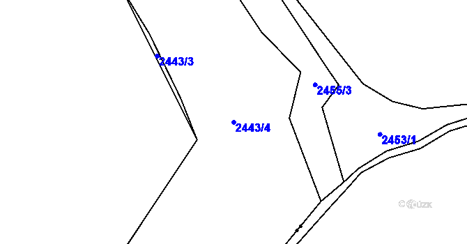 Parcela st. 2443/4 v KÚ Benešov u Broumova, Katastrální mapa